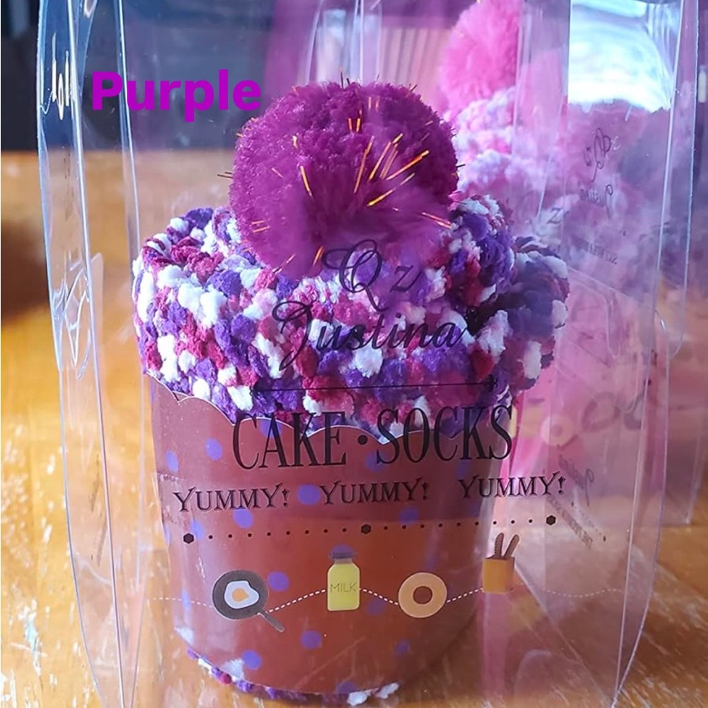 1 Valentines Cozy cupcake Pom-Pom Socks NIB - Picture 6 of 8